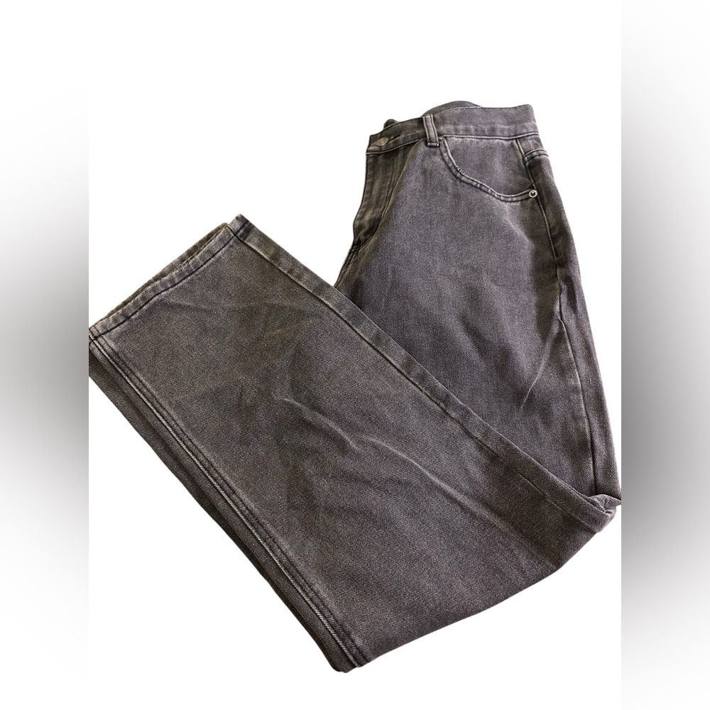 WHITE FOX High Rise Straight Leg Jeans‎ Black Washed Charcoal Size M